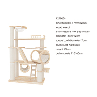 Grand arbre à chat de luxe de haute qualité à plusieurs niveaux en bois massif chat condo sol au plafond conception caractéristique durable