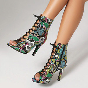 Botas de Baile Latino de Alta Calidad, Tacón Alto, Sensuales, para Rumba, Jazz, Baile de Salón, Punta Abierta, Suela de Goma, Botines de Baile para Mujer - Product Image 3