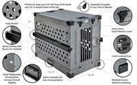 2026 Caisse de Transport pour Chien Pliable Luxe Grande en Aluminium Aviation et Acier Inoxydable, Cage Robuste Épaisse Ventilée avec Roues