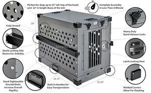 2024 Không Gỉ Lớn Hàng Không Sang Trọng Nhôm Con Chó Giao Thông Vận Tải Crate Có Thể Gập Lại Với Dày Thông Gió Công Ty Lồng Với Bánh Xe - Product Image 2