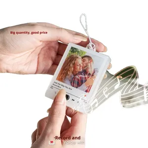 Llavero de música acrílico de plástico recién personalizable, llavero de foto con reproductor de sonido DIY con grabación de música de voz, regalos personalizados - Product Image 5