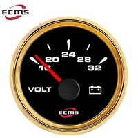 Voltmeter Tahan Air 52mm Pengukur Volt 24V/16-32V dengan Lampu Latar untuk ATV UTV Mobil Kapal Laut