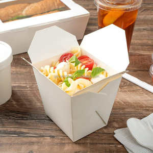 Contenitore Ecologico per Asporto Cinese, Secchiello in Carta Bianca per Ostriche, per Cibi Caldi, Zuppe e Noodles (A Prova di Perdite, Impilabile) - Product Image 6