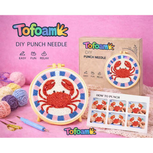 TOFOAM Hot Selling Kids Adults Beginner-Friendly Handmade Sea Style Home Decoration Gift DIY Punch Needle Embroidery Kit