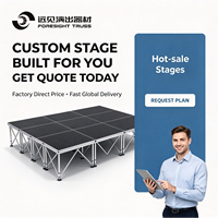 Plateforme de Scène/Podium en Aluminium pour DJ, Certifiée TUV, Capacité de Charge 750KG/M², Option Escalier pour Concerts en Direct