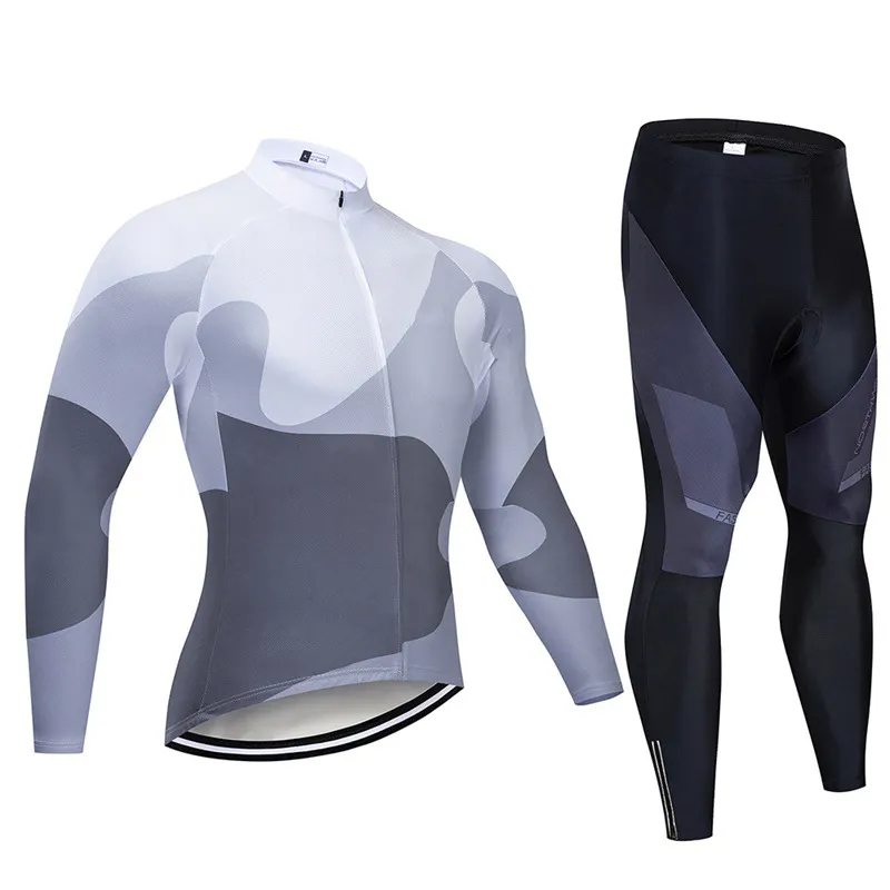 サイクリングジャージー春、秋、冬の長袖スーツ暖かく通気性のある自転車マウンテンバイク屋外サイクリング服
