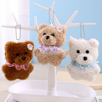 Nouveau porte-clés ours en peluche 3D mignon et doux, écologique, pendentif de sac, couleurs personnalisables