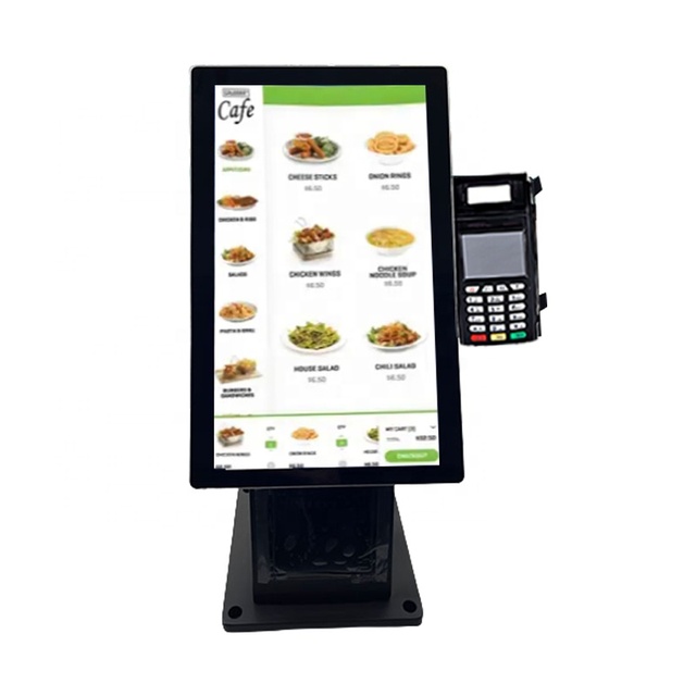 15.6 Inch 21.5 Inch Restaurant Desktop Touch Screen Self Order Kiosk Automatic Payment Machine With Receipt Printer