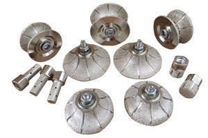 Brazed Kim Cương Đá Cẩm Thạch Cạnh Tay Hồ Sơ Bánh Xe Mạ Điện Kim Cương Mài Bánh Xe Bò Mũi - Product Image 4