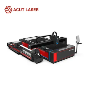 ACUT EXW 1kw 2kw 3kw Mild Stainless Steel Iron Aluminum Copper CNC Sheet Metal Tube Pipe Automatic Fiber Laser Cutting Machine