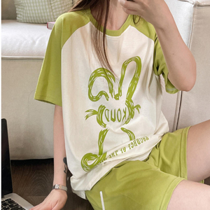 بيجامة نسائية صيفية رقيقة بأكمام قصيرة وشورت من المودال، بسيطة وفضفاضة، ملابس منزلية - Product Image 6