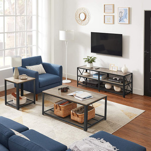 Soporte de televisión con marco de acero para el hogar, mesa central de entretenimiento espacial, almacenamiento de <span class=keywords><strong>estilo</strong></span> <span class=keywords><strong>Industrial</strong></span> para sala de estar - Product Image 5