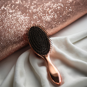 Set de Cepillo y Peine 5 en 1 de Cerámica para Desenredar el Cabello en Oro Rosa con Cepillo de Paleta de Cerdas de Jabalí y Cepillo Colorido para Extensiones, Compacto para Uso en Salón - Product Image 3