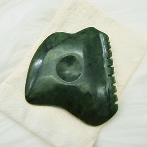Gua sha-rascador de Jade <span class=keywords><strong>verde</strong></span> claro para la piel Facial, herramientas de Jade de nefrita Real, rascador anticelulítico - Product Image 5