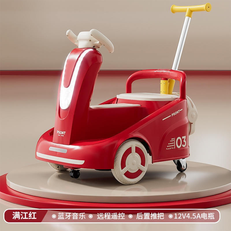 Télécommande rouge et blanche 12V 4A à batterie pour véhicule autonome.