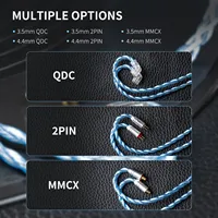 KBEAR Palm Thunder Earphone HiFi berlapis perak, kawat ekstensi Monitor In-Ear kristal tunggal tembaga berlapis perak