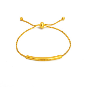 Braccialetto regolabile a catena sottile placcato <span class=keywords><strong>oro</strong></span> da <span class=keywords><strong>sogno</strong></span> con incisione a barra lunga in acciaio inossidabile alla moda - Product Image 5