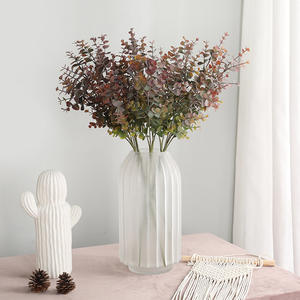 2024 64cm jarrones de vidrio hojas verdes artificiales sala de estar decoración del hogar hojas de <span class=keywords><strong>eucalipto</strong></span> de plástico artificiales - Product Image 6