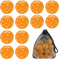 İyi Esneklik Yüksek Geri Tepme 40 Delikli Enjeksiyon Kalıplı Pickleball 74mm TPE Top 12'li Paket İç Mekan Başlangıç Seviyesi Antrenman File Çantası