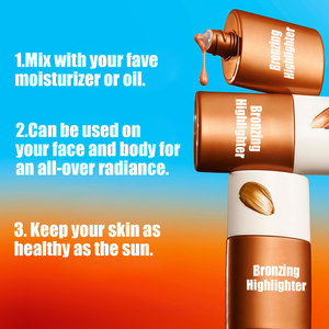 <b>Waterproof</b> Face and Body Liquid Highlight Well-Mixed Long Lasting Highlight Bronze Gold Shine Glitter Body Glitter Oil - Product Image 3