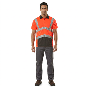 Polo de sécurité en polyester personnalisable, haute visibilité, réfléchissant, vêtements de sécurité réfléchissants pour l'extérieur, t-shirt populaire en polyester - Product Image 1