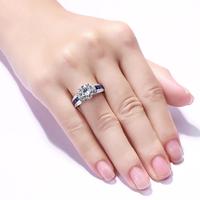 Bijoux fins, bague éternelle en diamant 2 carats couleur D VVS1 en argent 925 pour femmes, bague de fiançailles en moissanite en argent 925