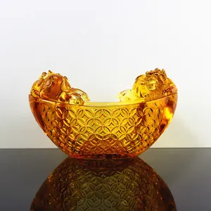 Großhandel kunst köpfe handwerk kristall garbo gold glaswaren topf Barren füllhorn handwerk geschenk