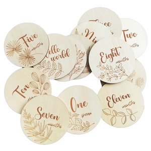 Cartes de développement en bois de bambou pour nouveau-né « Hello World », réutilisables, autoportantes, gravées, annonces de naissance, panneau en bois, tableau de lettres, fête prénatale - Product Image 4