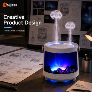 Humidificador Aurora <span class=keywords><strong>Volcano</strong></span> de 300 ml con Simulación de Llama 3D, Difusor de Aroma Inteligente con Niebla Fría y Luces de Arcoíris Dinámicas - Product Image 1