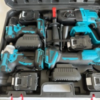 Ensemble Complet Personnalisable OEM de 4 Outils Électriques au Lithium Sans Balais : Perceuse à Main et Meuleuse d'Angle, avec Boîtier Rigide
