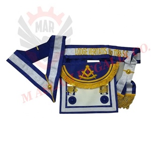 Regalia masónica púrpura y blanca, delantal de rito escocés con camiseta de Metal, flecos dorados - Product Image 2