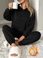Ensemble de survêtement 2 pièces pour femme, doublé polaire Sherpa, comprenant un sweat à capuche oversize et un pantalon de jogging, chaud pour l'hiver, vente en gros