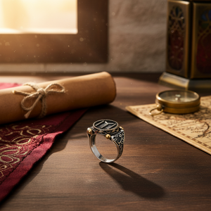 Tugra Design Signet Ottoman Design Authentic <b>Men</b> <b>Ring</b> Turkish Handmade Wholesale 925 Sterling <b>Silver</b> for <b>Men</b> - Product Image 3