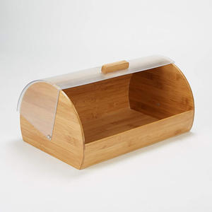 Offre Spéciale Haute Qualité Simple De Luxe Cuisine Pain Bambou Boîte De <span class=keywords><strong>Rangement</strong></span> Avec Couvercle En Plastique Organisateur de Garde-Manger Cuisine Et table - Product Image 4