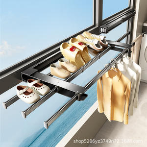 ราวตากผ้าแบบพับได้ติดผนัง ปรับความยาวได้ 55-105 ซม. แบบสามราว ใช้ได้ทั้งภายในและภายนอกอาคาร ระเบียง - Product Image 3