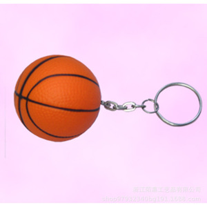 Basketball Keychain Pu Foam High <b>Rebound</b> Sports Toy Portable For Backpack Decoration - Product Image 1