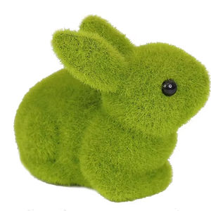 Venta al por mayor de muñecas de conejo de musgo de imitación para interiores, animales artificiales de Pascua para decoraciones de fiestas, juguetes, plantas - Product Image 1