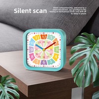 Réveil analogique silencieux à piles pour l'apprentissage de l'autodiscipline, idéal pour les enfants, les filles et les élèves du primaire, design moderne