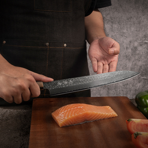 Cuchillo Sujihiki de Damasco de 71 Capas SLD, 62 HRC, Cuchillo Japonés de Doble Bisel para Rebanar, Acabado Piel de Pera, Cuchillo Yanagiba para Sashimi - Product Image 4