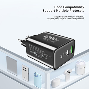 40W Loại-C + USB sạc 3 cổng kép PD Adapter nhiều cắm kép C và một đa cổng nhanh tường sạc USB C sạc - Product Image 2