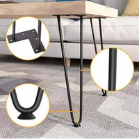 Épingle à cheveux Table basse pieds acier industriel 8-35CM épingle à cheveux pieds de bureau pour meubles banc Table de bureau métal acier bricolage 2 3 broches