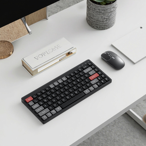 75% bố trí 84 phím siêu mỏng bàn phím chuột kết hợp văn phòng không thấm nước bộ lụa in keycaps <span class=keywords><strong>Windows</strong></span> tương thích - Product Image 2