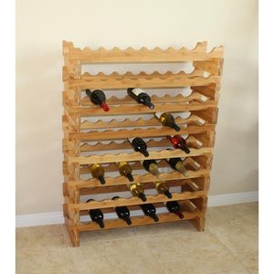 Modern Bamboo Wine <b>Rack</b> 18 Bottle Stackable For Wine Cellars - Product Image 4