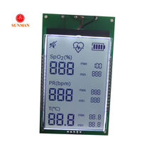LCD FSTN Segmen Positif Semi-Transflektif dengan Lampu Latar Putih 3.2V untuk Oksimeter Pulsa Medis SML2712