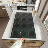 Plaque de cuisson en acier aluminisé pour four industriel commercial Brilliance Furniture, antiadhésive, pour cupcakes et muffins