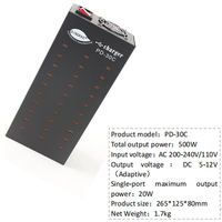 Station de charge rapide USB Type-C 30 ports en métal durable pour téléphones et appareils USB, chargeurs rapides USB-C PD