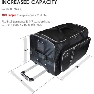 BSCI Free Rolling Dance Costume Bag with Hanging Cosmetics and <b>Garment</b> <b>Rack</b> Sample Dance Bag - Product Image 4