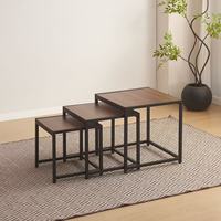 Table basse extensible moderne et minimaliste avec plateau en panneau de densité et structure en fer forgé pour salon