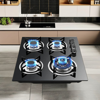 Usine en gros 60cm 4 brûleurs plaque de cuisson à gaz cuisinière en verre intégrée économe en énergie pour ménage hôtel cuisine utilisation fer cuisinière
