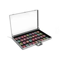 Boîte de rangement portable améliorée pour cartes à collectionner, avec couvercle transparent, en métal, intérieur en velours doux, pour exposition publique